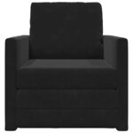 vidaXL Canapé-lit avec coussin Noir 74 x 77 x 81 cm Velours