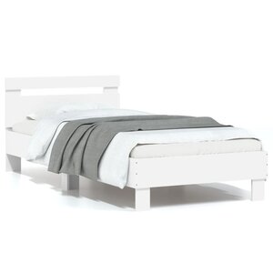 vidaXL Cadre de lit sans matelas avec tête de lit blanc 90x200 cm