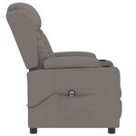vidaXL Fauteuil inclinable électrique Taupe Tissu