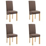 vidaXL Chaises à manger lot de 4 marron tissu