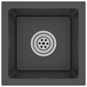 vidaXL Évier de cuisine fait main Noir Acier inoxydable