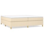 vidaXL Sommier à lattes de lit avec matelas Crème 200x200 cm Tissu
