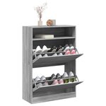 vidaXL Armoire à chaussures 2 tiroirs rabattables sonoma gris