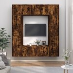 vidaXL Ensemble de meubles TV 8 Pièces Chêne fumé Bois d'ingénierie