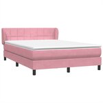 vidaXL Sommier à lattes de lit avec matelas rose 160x210 cm velours