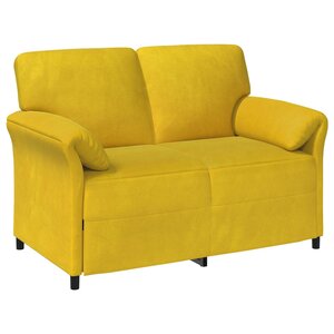 vidaXL Sofa 2 places Jaune 138 x 83 x 95 cm Velours