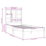 Vidaxl cadre de lit bois massif 90x190 cm simple
