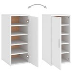 vidaXL Armoire à chaussures Blanc 32x35x70 cm Bois d’ingénierie