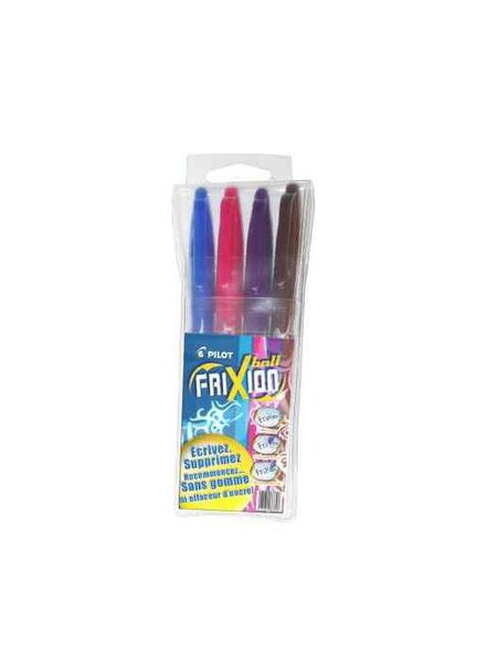 Stylo bille à encre FRIXION BALL, étui FUN de 4 PILOT