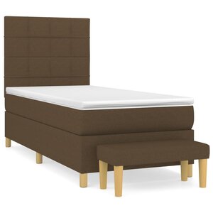 vidaXL Sommier à lattes de lit avec matelas Marron foncé 90x190 cm