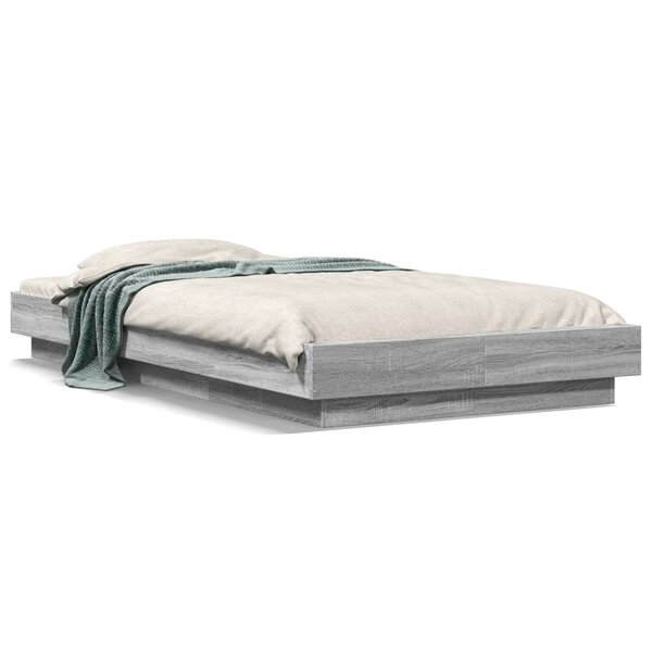 vidaXL Cadre de lit sans matelas sonoma gris 90x200 cm