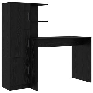 vidaXL Bureau 2 Pièces Chêne noir