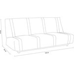 Banquette clic clac 3 places - tissu Noir - Style contemporain - L 193 x P 92 cm