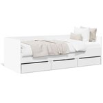 vidaXL Lit de jour avec tiroirs sans matelas blanc 100x200 cm