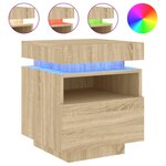 vidaXL Armoire de chevet avec lumières LED chêne sonoma 40x39x48 5 cm