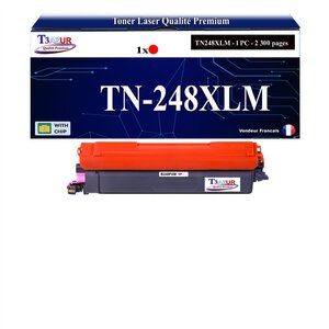 T3AZUR -Toner compatible avec Brother TN248 XL pour Brother DCP-L3515CDW DCP-L3520CDW DCP-L3520CDWE DCP-L3555CDW DCP-L3560CDW - Magenta