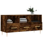 vidaXL Meuble TV chêne fumé 102x36x50 cm bois d'ingénierie