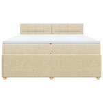 vidaXL Sommier à lattes de lit avec matelas Crème 200x200 cm Tissu