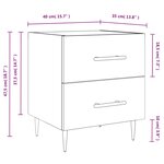 vidaXL Table de chevet sonoma gris 40x35x47 5 cm bois d’ingénierie