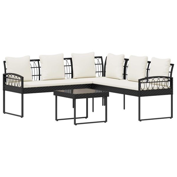 vidaXL Ensemble de canapé de jardin avec coussin 2 Pièces Noir