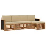vidaXL Ensemble de canapés d'extérieur 5 Pièces Naturel et Beige