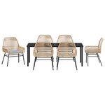 vidaXL Ensemble de salle à manger pour jardin 7 Pièces Marron polyrotin