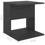 vidaXL Table d'appoint gris 45x45x48 cm bois d'ingénierie