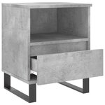 vidaXL Table de chevet gris béton 40x35x50 cm bois d’ingénierie