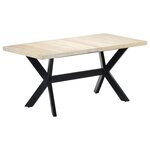 vidaXL Table à dîner Blanc 160x80x75 cm Bois de manguier massif