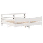 vidaXL Cadre de lit et tête de lit blanc 200x200 cm bois de pin massif