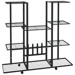 vidaXL Jardinière avec roues 94 5x24 5x91 5 cm Noir Fer