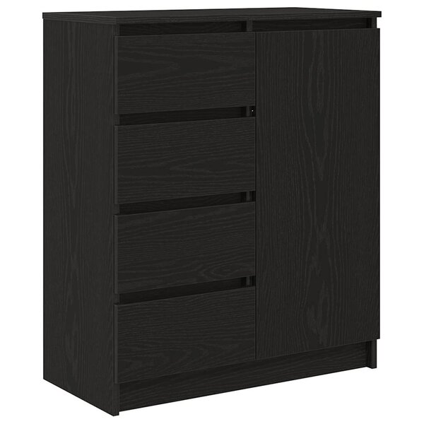 vidaXL Buffet avec tiroirs chêne noir 71x35x84 cm bois d'ingénierie