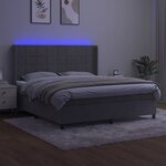 vidaXL Sommier à lattes de lit matelas et LED Gris clair 180x200 cm