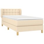 vidaXL Sommier à lattes de lit avec matelas Crème 100x200 cm Tissu
