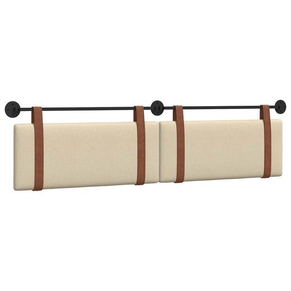 vidaXL Tête de lit suspendue Crème PU antique