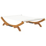 vidaXL Lit de repos extérieur 165x188 5x46 cm Bois courbé massif Crème