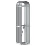 vidaXL Porte-bûches gris clair 40x45x170 cm acier galvanisé