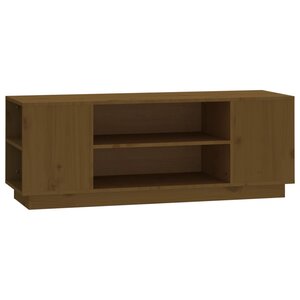 vidaXL Meuble TV Marron miel 110x35x40 5 cm Bois de pin massif