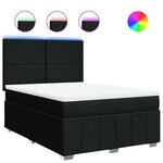 vidaXL Sommier à lattes de lit avec matelas Noir 140x190 cm Tissu