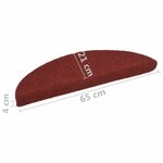 vidaXL Tapis autoadhésifs de marches 10 Pièces Rouge 65x21x4cm Aiguilleté