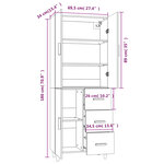 Vidaxl buffet haut chêne sonoma 69 5x34x180 cm bois d'ingénierie