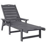 vidaXL Chaises longues 2 Pièces Gris clair 162 x 53 x 98 5 cm en HDPE