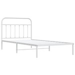 vidaXL Cadre de lit métal avec tête de lit blanc 107x203 cm