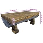 vidaXL Table basse bois de récupération mélangé 90x50x35 cm