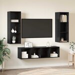 vidaXL Ensemble de meubles TV 3 Pièces Chêne noir 37 x 37 x 142.5 cm