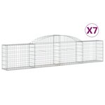 vidaXL Paniers à gabions arqués 7 Pièces 300x30x60/80 cm Fer galvanisé