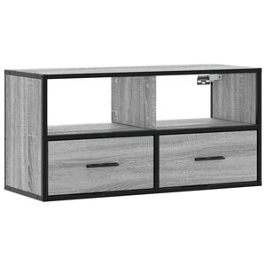 vidaXL Meuble TV sonoma gris 80x31x39 5 cm bois d'ingénierie et métal