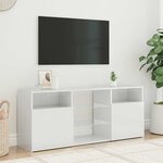 vidaXL Meuble TV avec lumières LED blanc brillant 120x30x50 cm