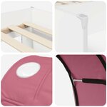 vidaXL Lit Haut pour Enfants avec Tunnel Blanc et rose