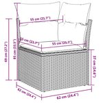 vidaXL Salon de jardin 10 Pièces avec coussins gris résine tressée